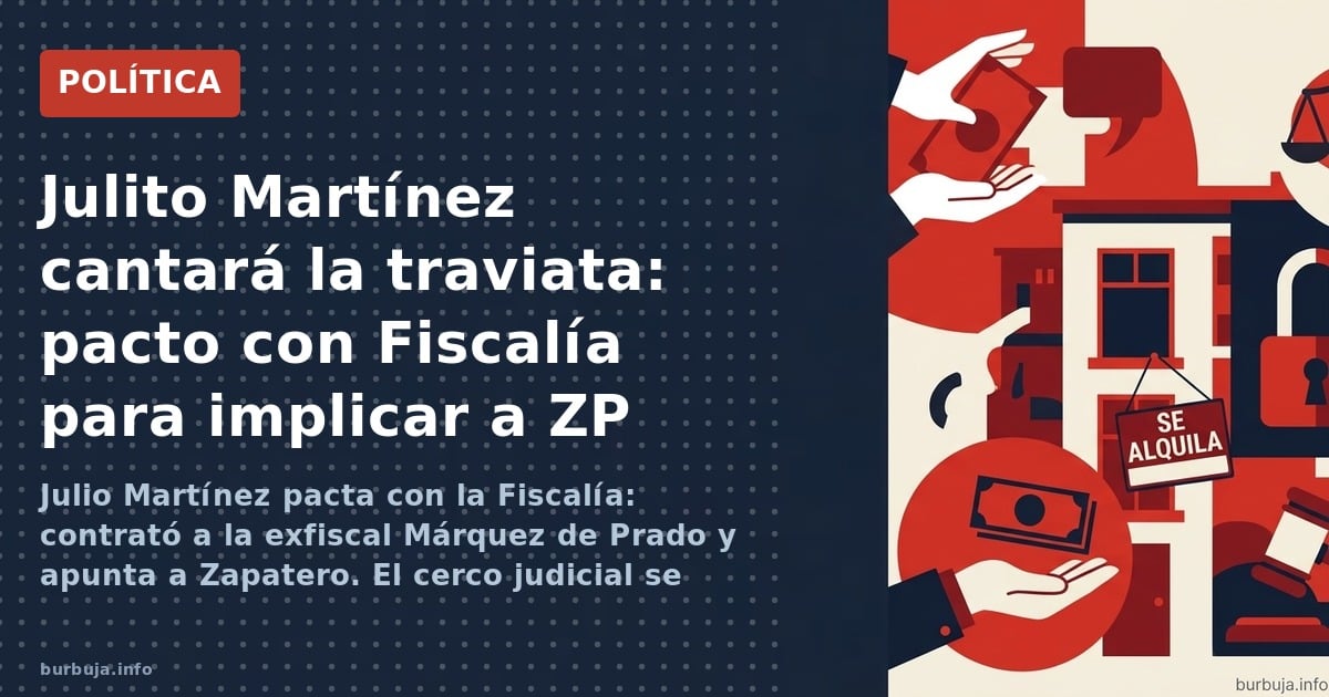 Julio Martínez pacta con la Fiscalía: contrató a la exfiscal Márquez de Prado y apunta a Zapatero. El cerco judicial se estre