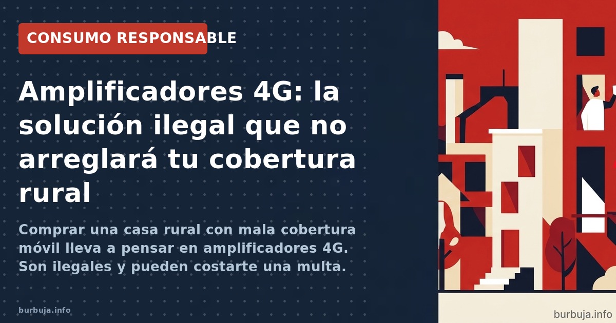 Comprar una casa rural con mala cobertura móvil lleva a pensar en amplificadores 4G. Son ilegales y pueden costarte una multa