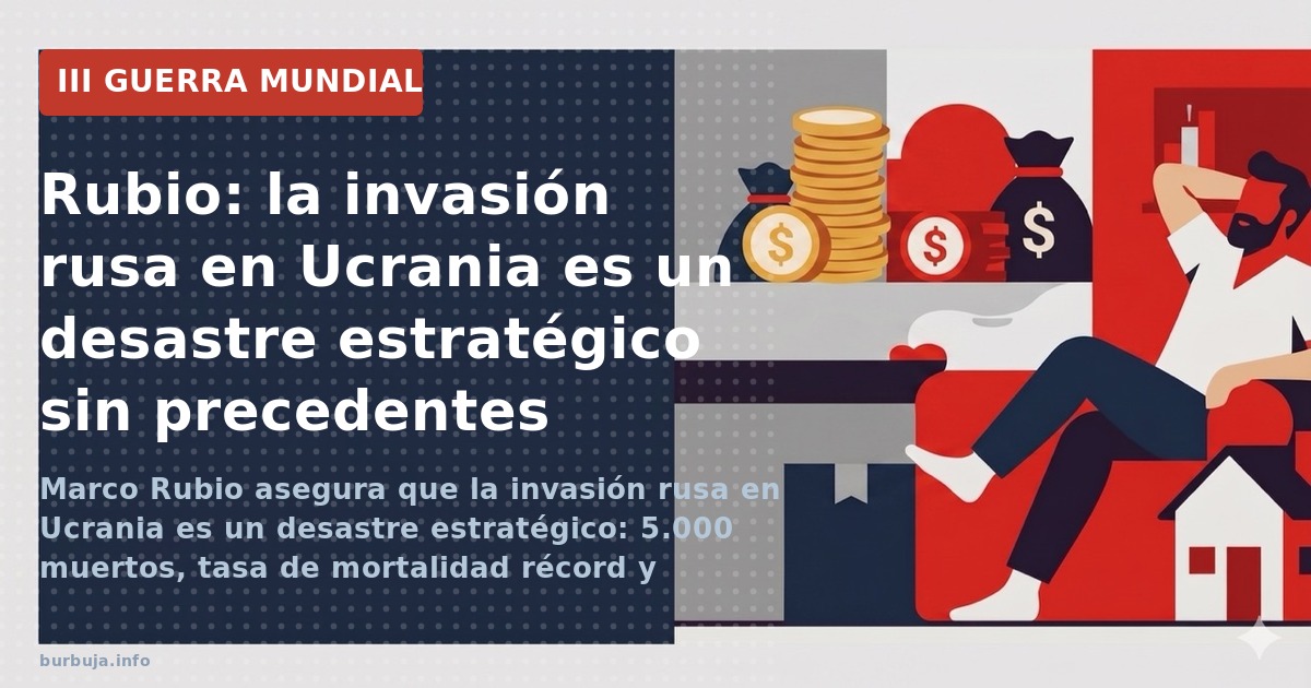 Marco Rubio asegura que la invasión rusa en Ucrania es un desastre estratégico: 5.000 muertos, tasa de mortalidad récord y ob