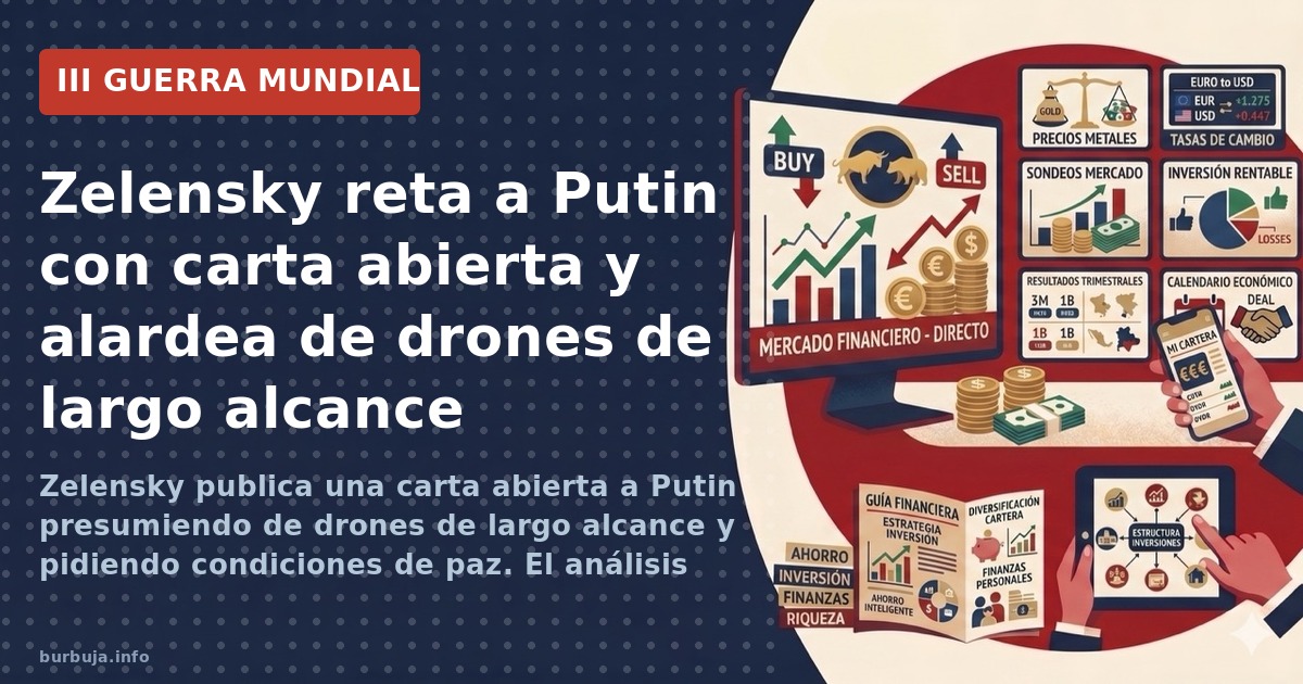 Zelensky publica una carta abierta a Putin presumiendo de drones de largo alcance y pidiendo condiciones de paz. El análisis 
