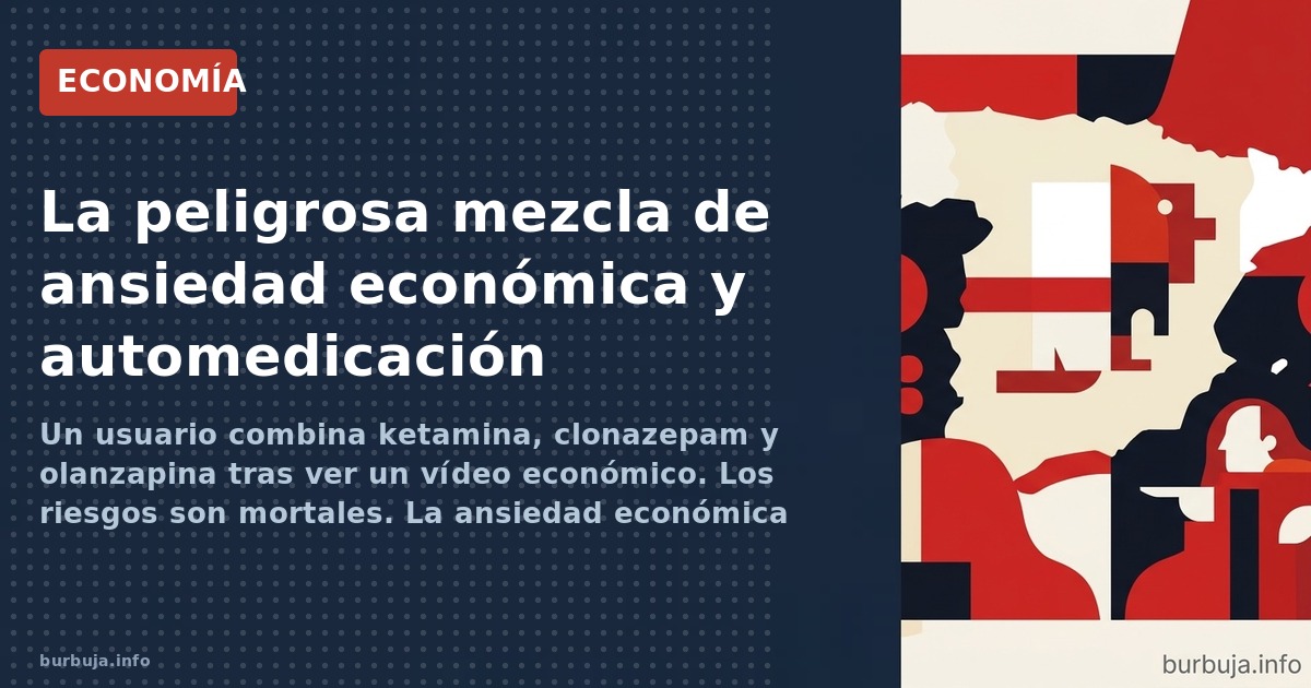 Un usuario combina ketamina, clonazepam y olanzapina tras ver un vídeo económico. Los riesgos son mortales. La ansiedad econó