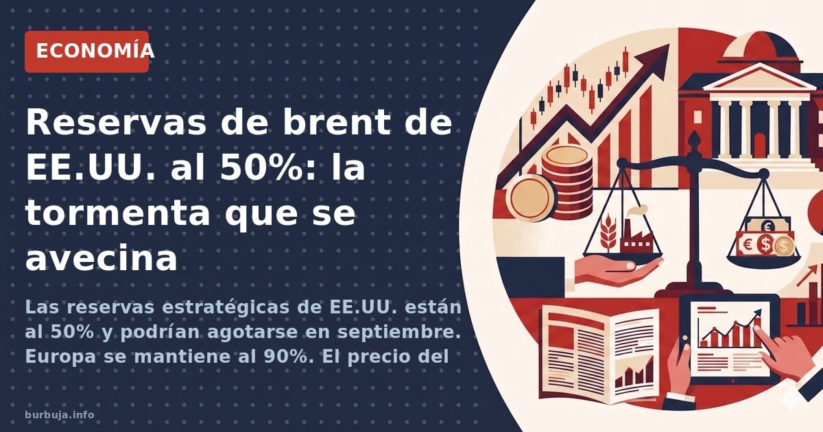 Las reservas estratégicas de EE.UU. están al 50% y podrían agotarse en septiembre. Europa se mantiene al 90%. El precio del b