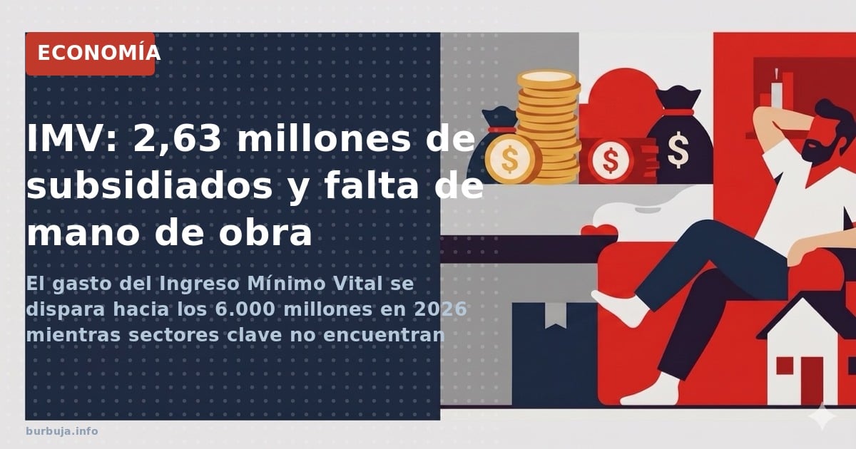 El gasto del Ingreso Mínimo Vital se dispara hacia los 6.000 millones en 2026 mientras sectores clave no encuentran trabajado