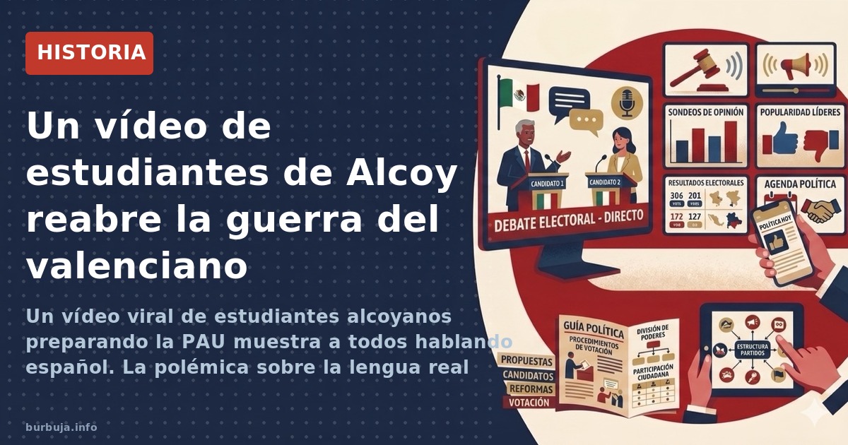 Un vídeo viral de estudiantes alcoyanos preparando la PAU muestra a todos hablando español. La polémica sobre la lengua real 