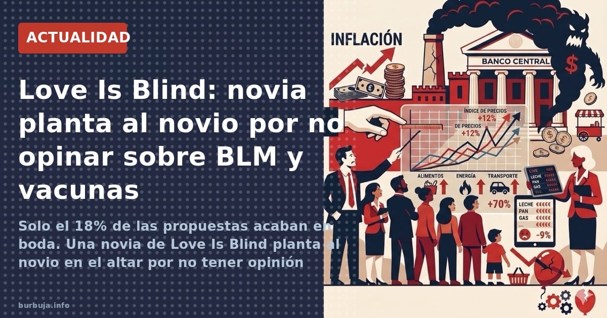 Solo el 18% de las propuestas acaban en boda. Una novia de Love Is Blind planta al novio en el altar por no tener opinión sob