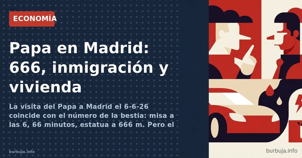 La visita del Papa a Madrid el 6-6-26 coincide con el número de la bestia: misa a las 6, 66 minutos, estatua a 666 m. Pero el