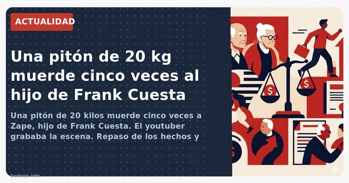 Una pitón de 20 kilos muerde cinco veces a Zape, hijo de Frank Cuesta. El youtuber grababa la escena. Repaso de los hechos y 