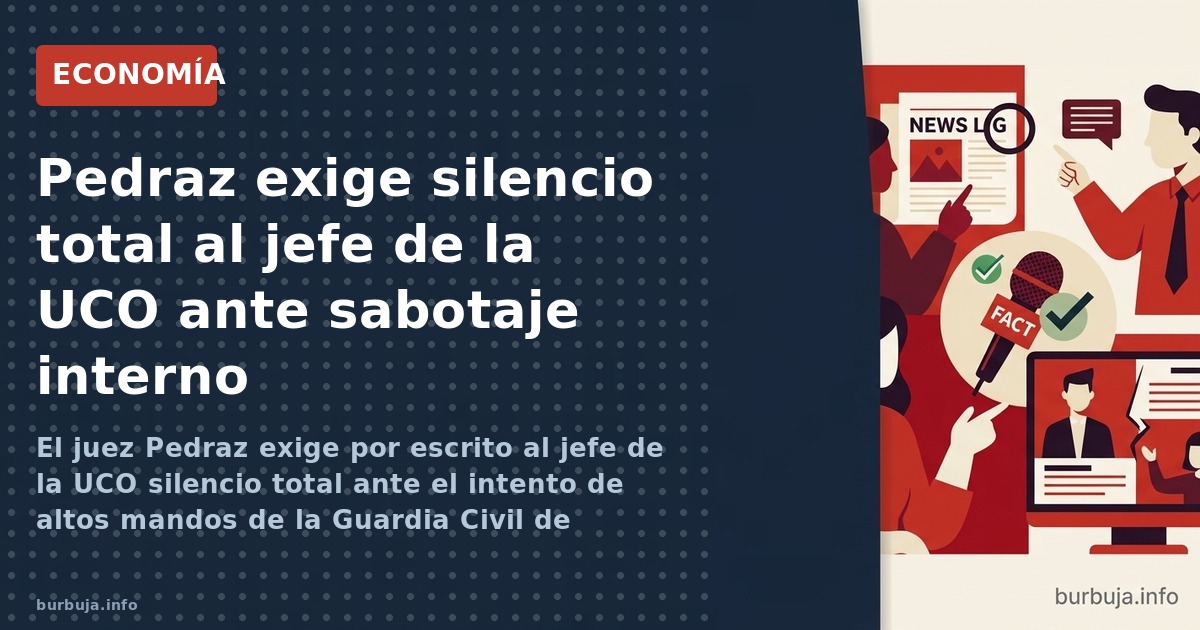 El juez Pedraz ordena por escrito al jefe de la UCO silencio total ante el sabotaje de altos mandos de la Guardia Civil a la 