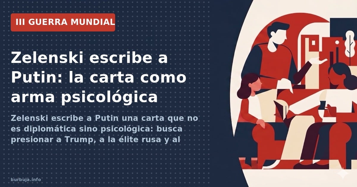 Zelenski escribe a Putin una carta que no es diplomática sino psicológica: busca presionar a Trump, a la élite rusa y al pueb