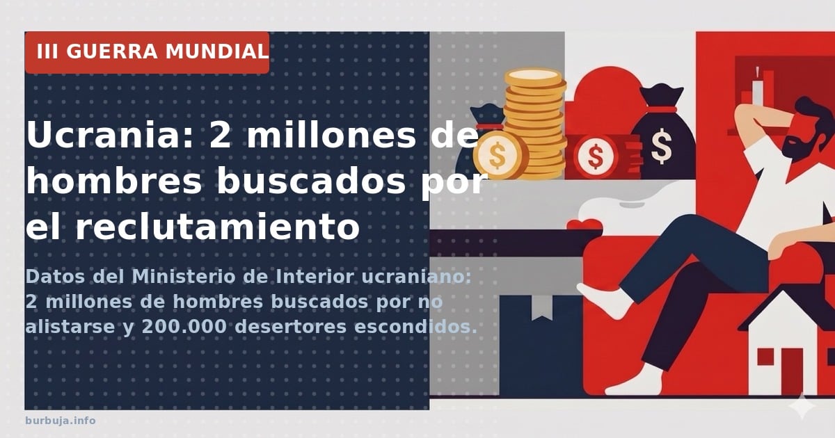 Datos del Ministerio de Interior ucraniano: 2 millones de hombres buscados por no alistarse y 200.000 desertores escondidos. 