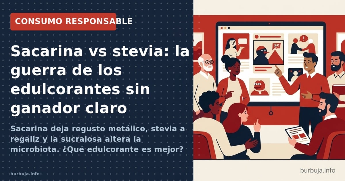 Sacarina deja regusto metálico, stevia a regaliz y la sucralosa altera la microbiota. ¿Qué edulcorante es mejor? Datos y anál