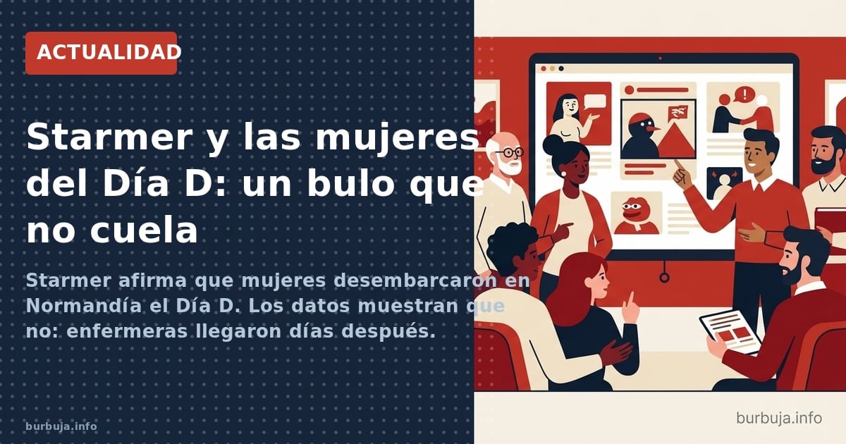 Keir Starmer afirma que mujeres desembarcaron en Normandía el Día D. Los datos históricos lo desmienten: enfermeras llegaron 