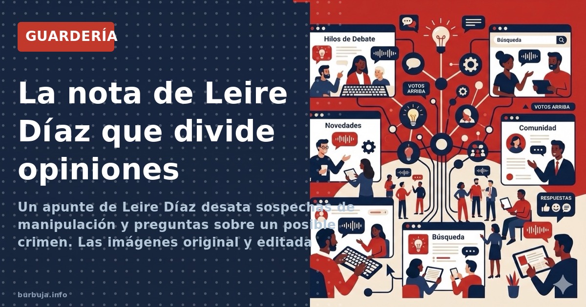 Un apunte de Leire Díaz desata sospechas de manipulación y preguntas sobre un posible crimen. Las imágenes original y editada