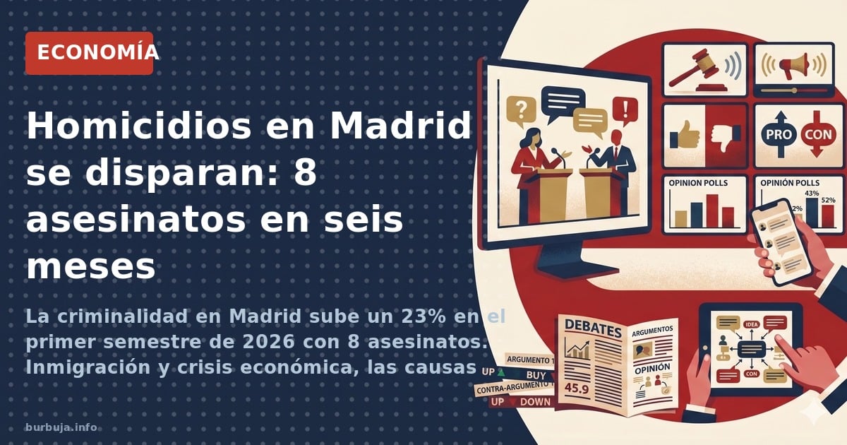 La criminalidad en Madrid sube un 23% en el primer semestre de 2026 con 8 asesinatos. Inmigración y crisis económica, las cau