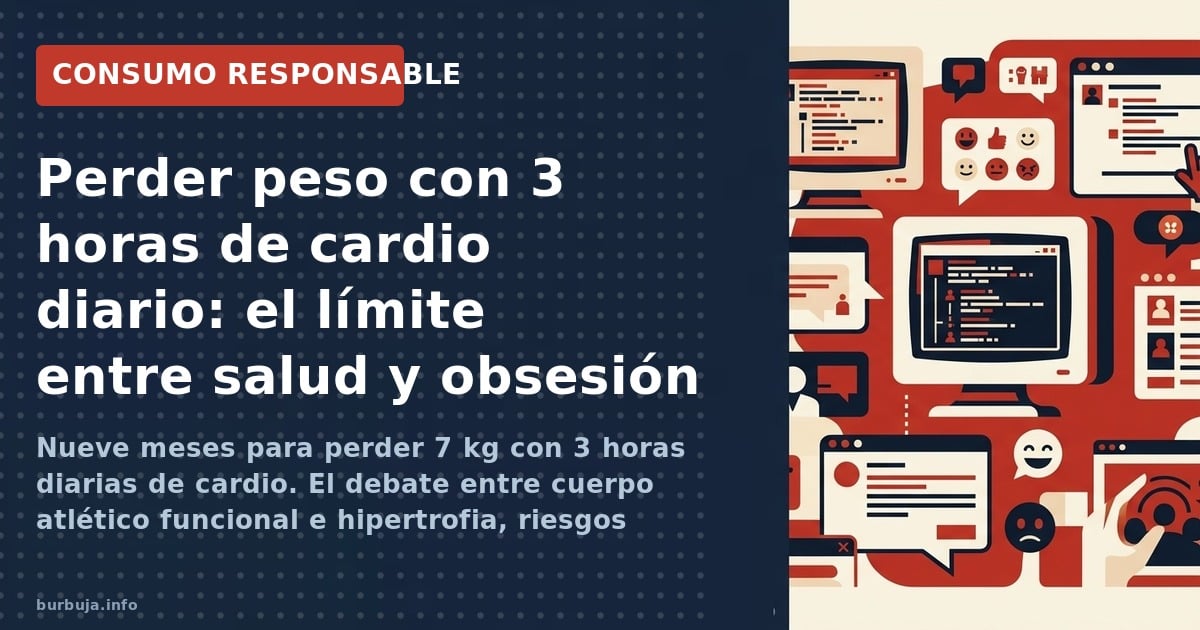 Nueve meses para perder 7 kg con 3 horas diarias de cardio. El debate entre cuerpo atlético funcional e hipertrofia, riesgos 