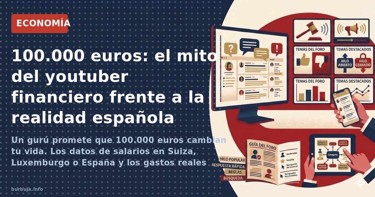 Un gurú promete que 100.000 euros cambian tu vida. Los datos de salarios en Suiza, Luxemburgo o España y los gastos reales de