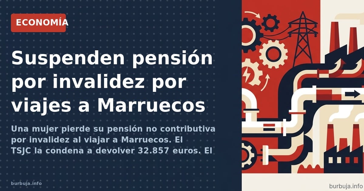 Una mujer pierde su pensión no contributiva por invalidez al viajar a Marruecos. El TSJC la condena a devolver 32.857 euros. 