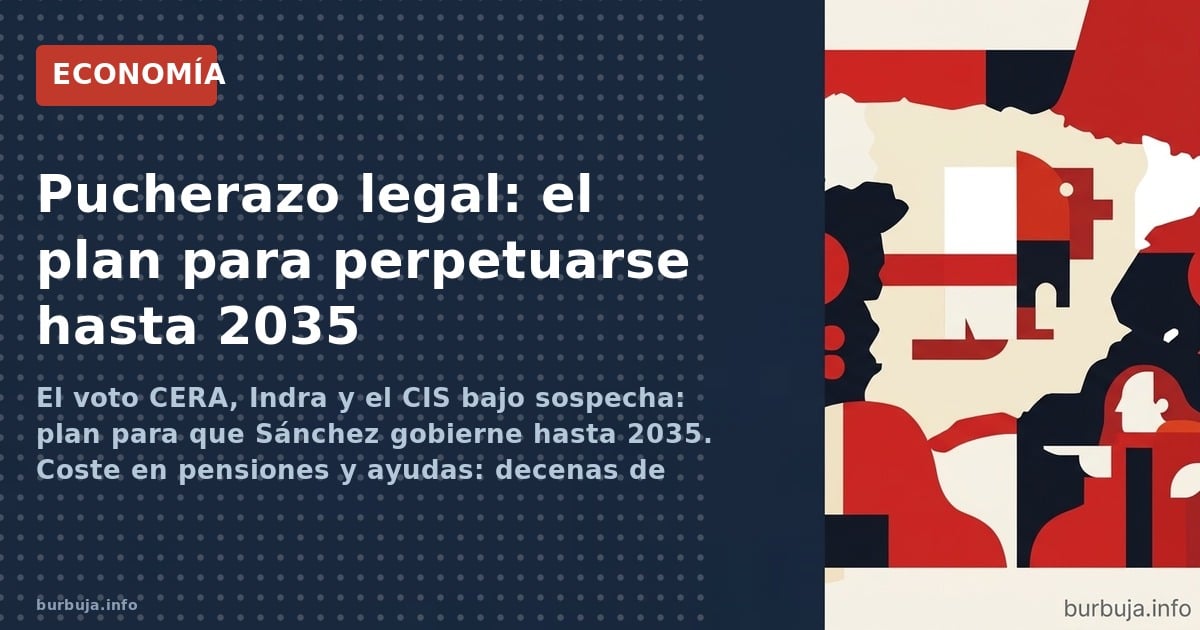 Sánchez apunta a 2031 con control de Indra, Correos y 2,5 millones de nuevos votos CERA. La oposición no frena el pucherazo l