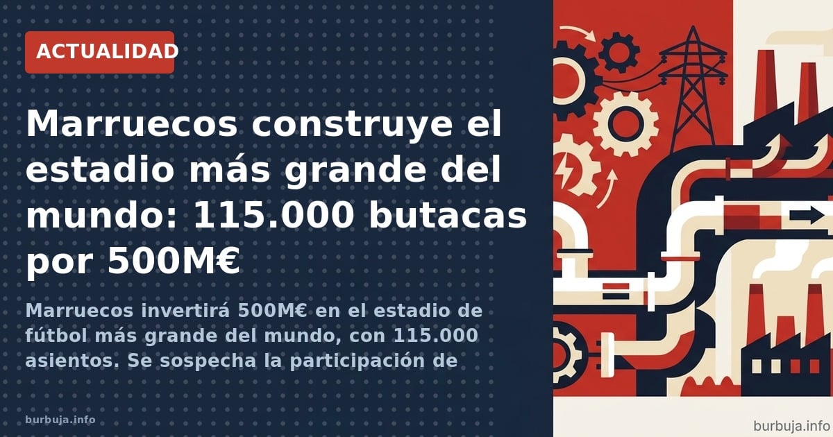 Marruecos invertirá 500M€ en el estadio de fútbol más grande del mundo, con 115.000 asientos. Se sospecha la participación de