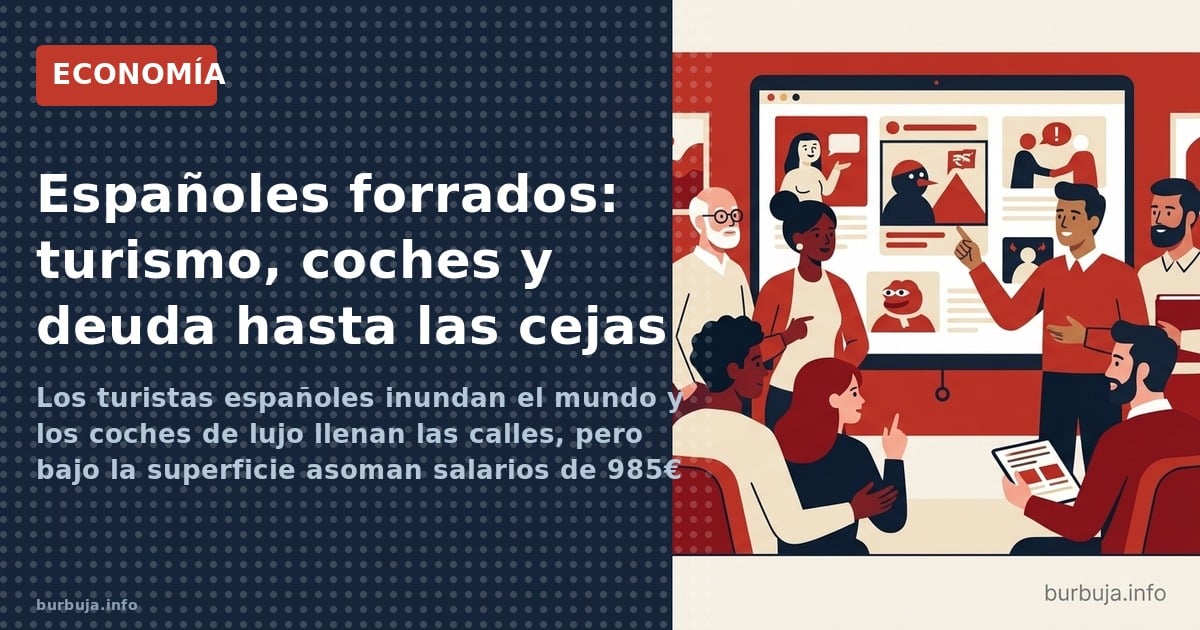 Los turistas españoles inundan el mundo y los coches de lujo llenan las calles, pero bajo la superficie asoman salarios de 98