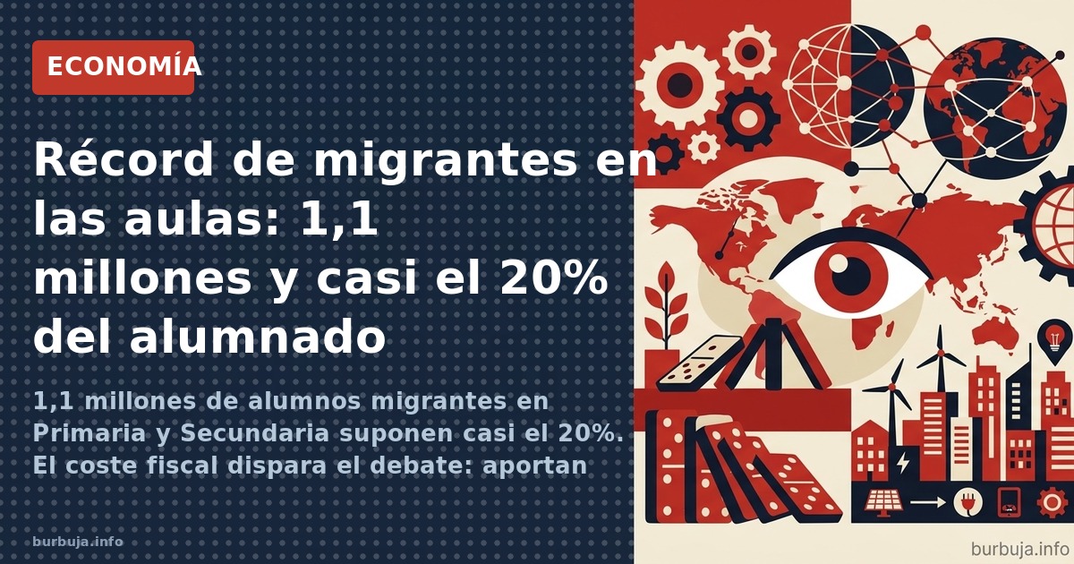 1,1 millones de alumnos migrantes en Primaria y Secundaria suponen casi el 20%. El coste fiscal dispara el debate: aportan me