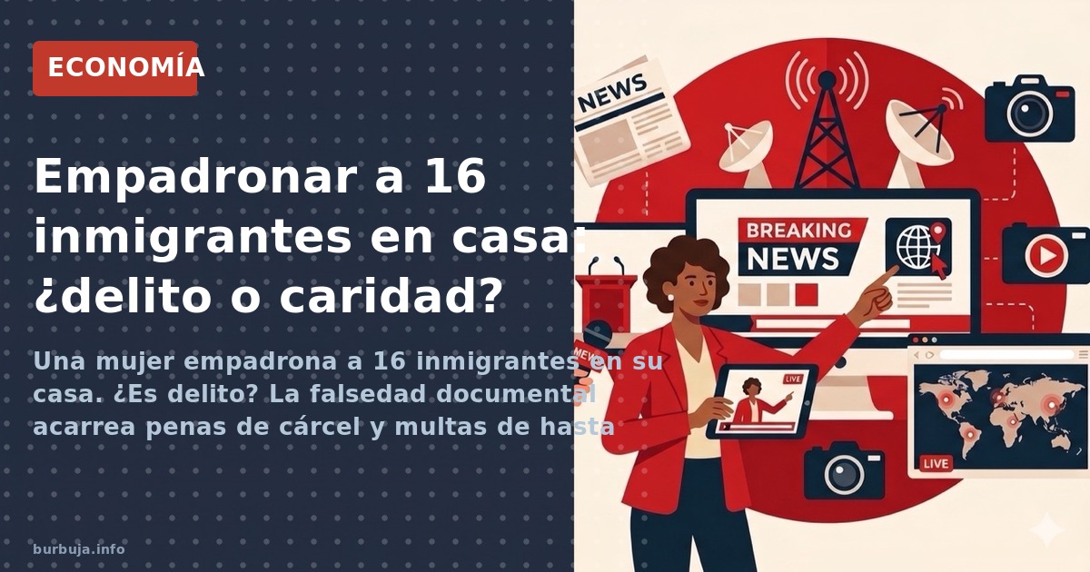 Una mujer empadrona a 16 inmigrantes en su casa. ¿Es delito? La falsedad documental acarrea penas de cárcel y multas de hasta