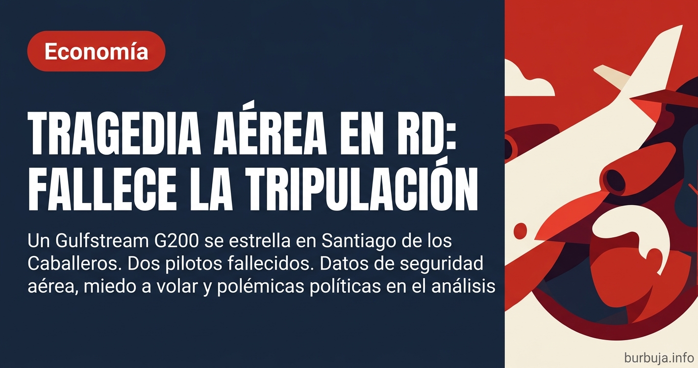 Un Gulfstream G200 se estrella en Santiago de los Caballeros. Dos pilotos fallecidos. Datos de seguridad aérea, miedo a volar