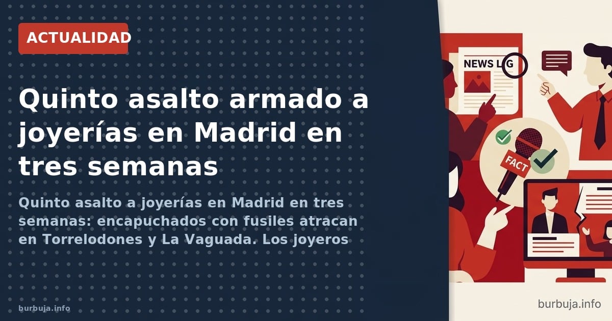 Un grupo armado con fusiles de asalto asalta una joyería en Torrelodones. Segunda tienda de la misma cadena atracada en una s