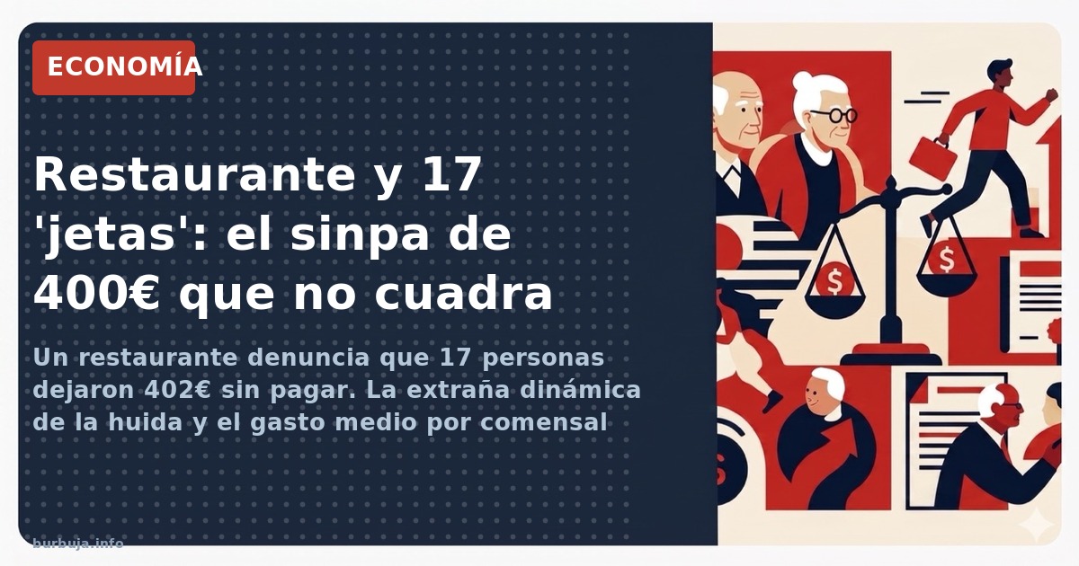 Un restaurante denuncia que 17 personas dejaron 402€ sin pagar. La extraña dinámica de la huida y el gasto medio por comensal