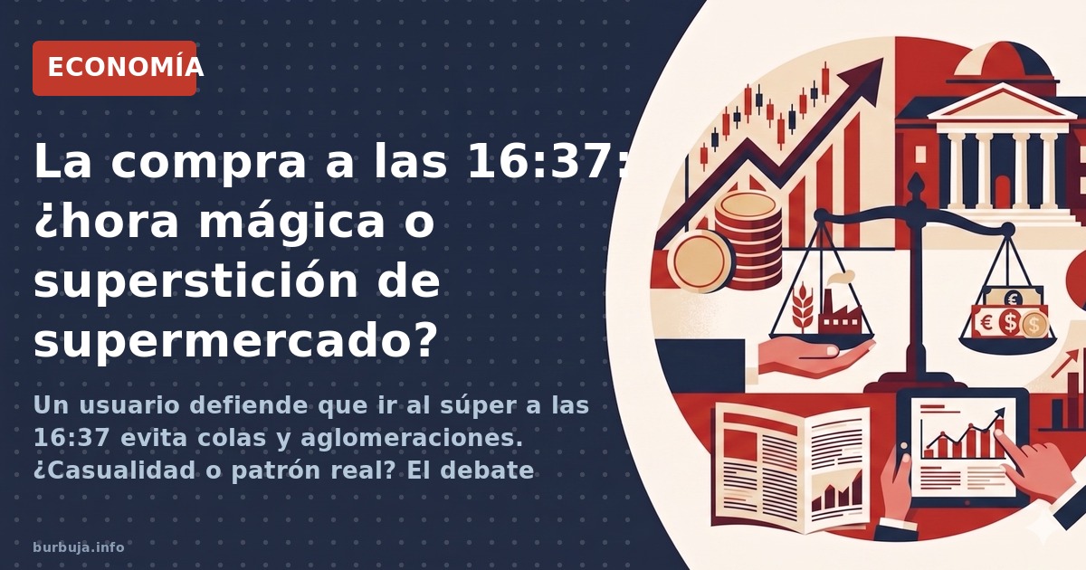 Un usuario defiende que ir al súper a las 16:37 evita colas y aglomeraciones. ¿Casualidad o patrón real? El debate explota en