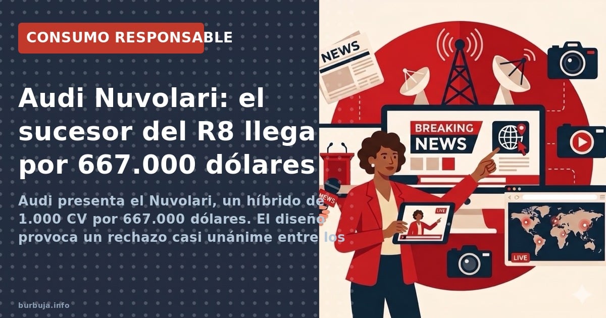Audi presenta el Nuvolari, un híbrido de 1.000 CV por 667.000 dólares. El diseño provoca un rechazo casi unánime entre los af
