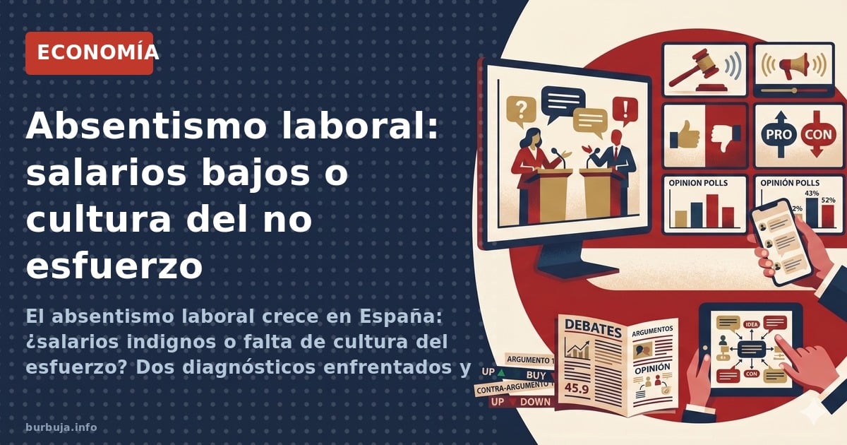 El absentismo laboral crece en España: ¿salarios indignos o falta de cultura del esfuerzo? Dos diagnósticos enfrentados y una