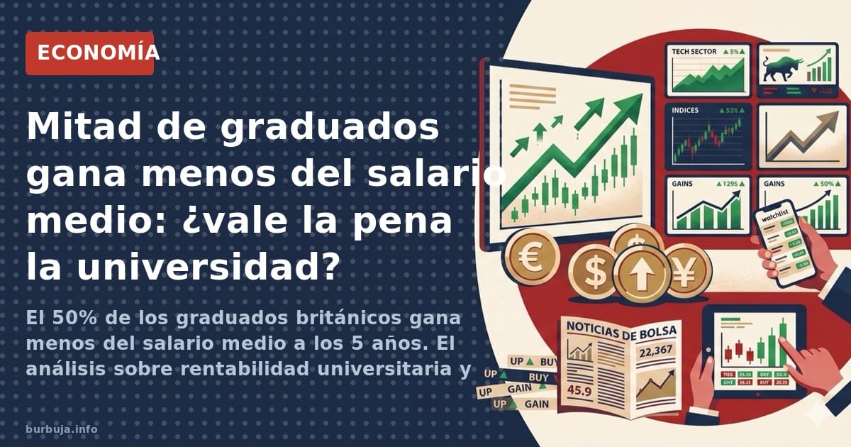 Un informe revela que la mitad de los graduados en Reino Unido gana menos del salario medio cinco años después. ¿Ocurre lo mi