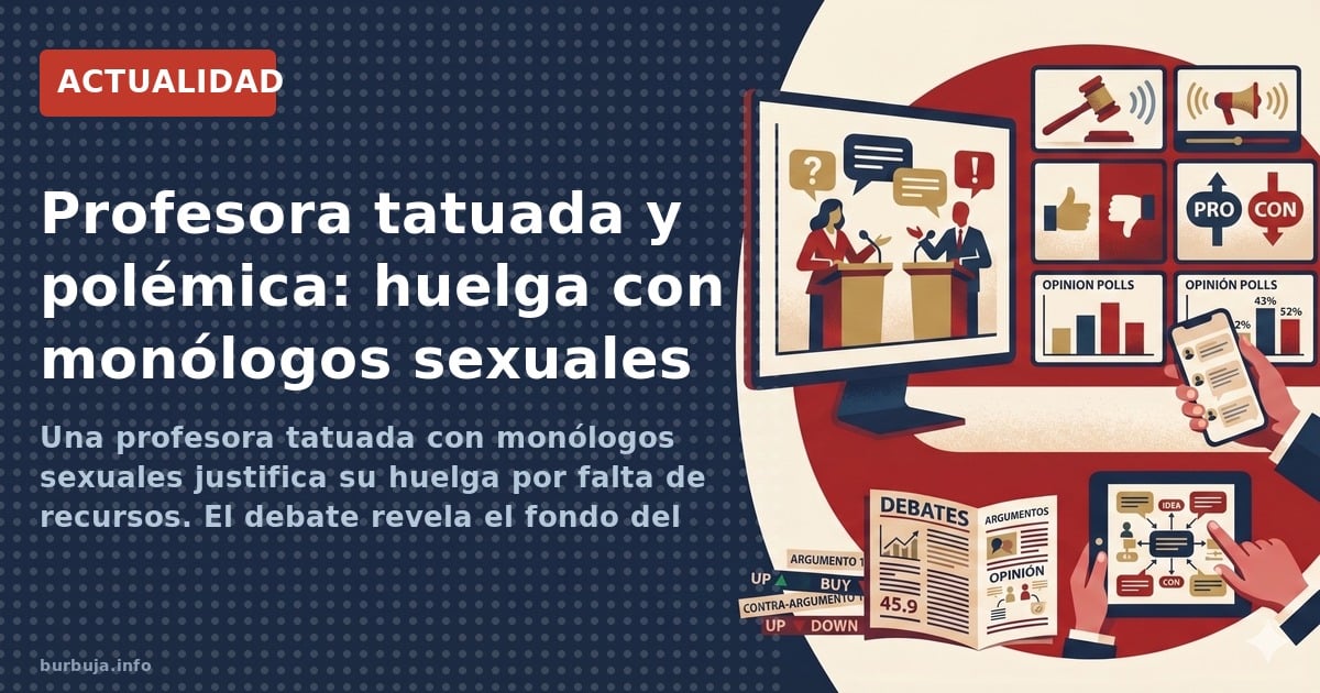 Una profesora tatuada con monólogos sexuales justifica su huelga por falta de recursos. El debate revela el fondo del problem