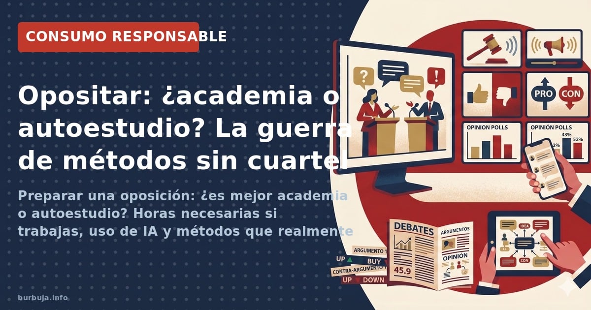 Academia o por libre: la experiencia de opositores reales desmonta mitos. Datos sobre plazas, horas de estudio y la diferenci