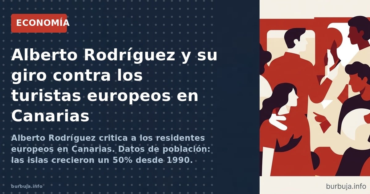 Alberto Rodríguez critica a los residentes europeos en Canarias. Datos de población: las islas crecieron un 50% desde 1990. ¿