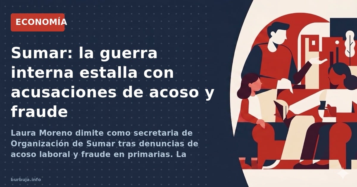 Laura Moreno dimite como secretaria de Organización de Sumar tras denuncias de acoso laboral y fraude en primarias. La crisis