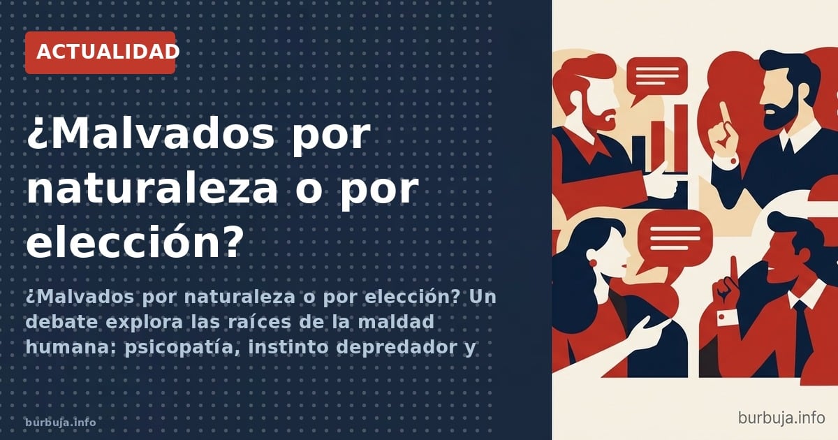 ¿Malvados por naturaleza o por elección? Un debate explora las raíces de la maldad humana: psicopatía, instinto depredador y 