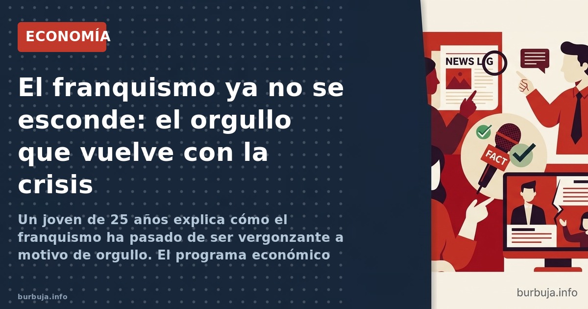 Un joven de 25 años explica cómo el franquismo ha pasado de ser vergonzante a motivo de orgullo. El programa económico que se