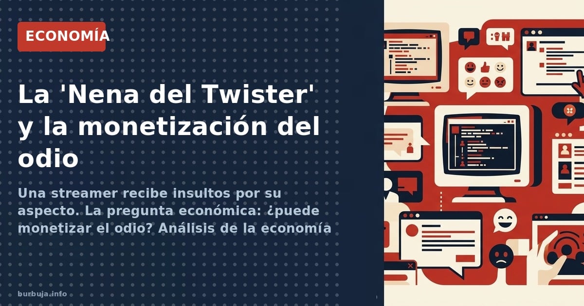 Una streamer recibe insultos por su aspecto. La pregunta económica: ¿puede monetizar el odio? Análisis de la economía de la a
