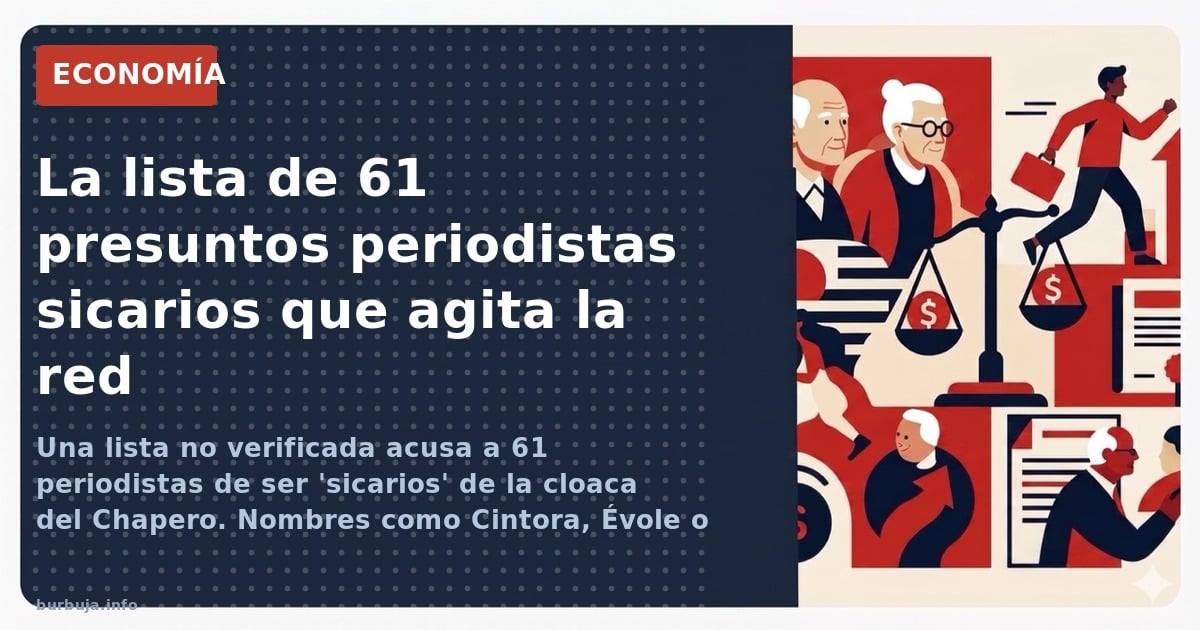 Una lista no verificada acusa a 61 periodistas de ser 'sicarios' de la cloaca del Chapero. Nombres como Cintora, Évole o Ana 