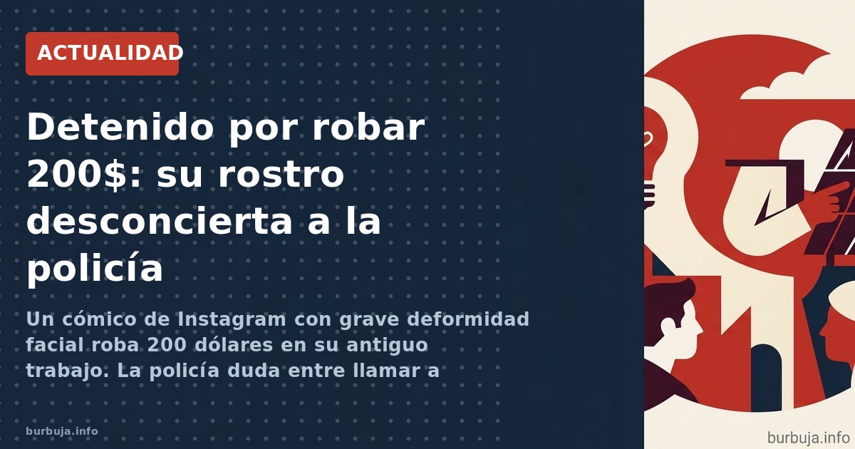 Un cómico de Instagram con grave deformidad facial roba 200 dólares en su antiguo trabajo. La policía duda entre llamar a Spi