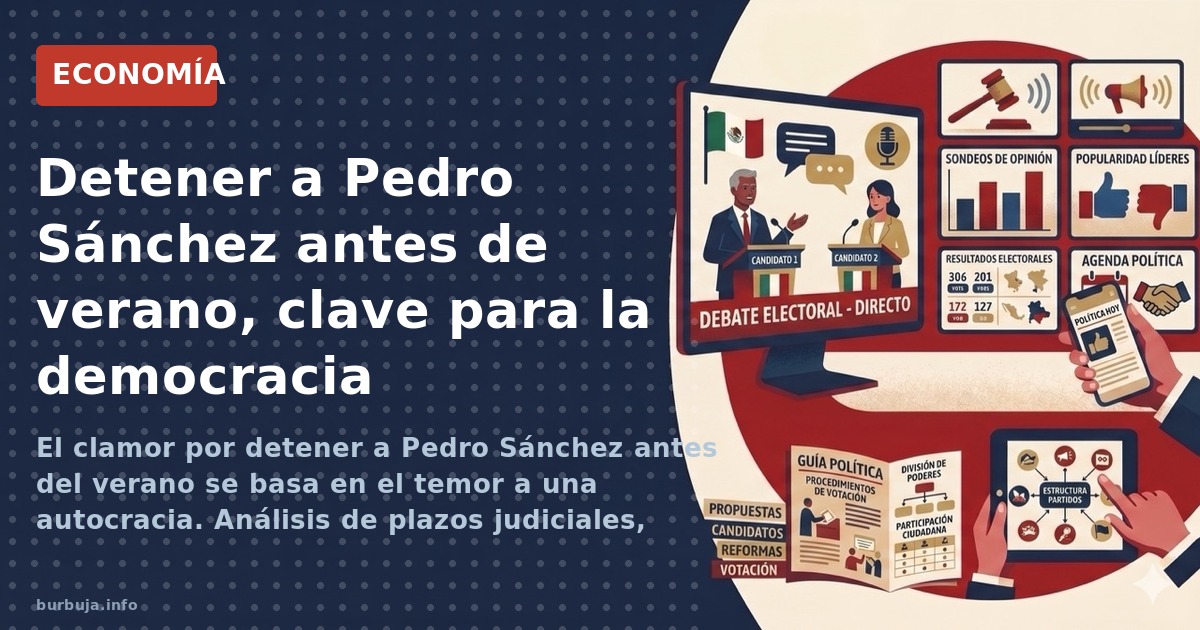 El clamor por detener a Pedro Sánchez antes del verano se basa en el temor a una autocracia. Análisis de plazos judiciales, e