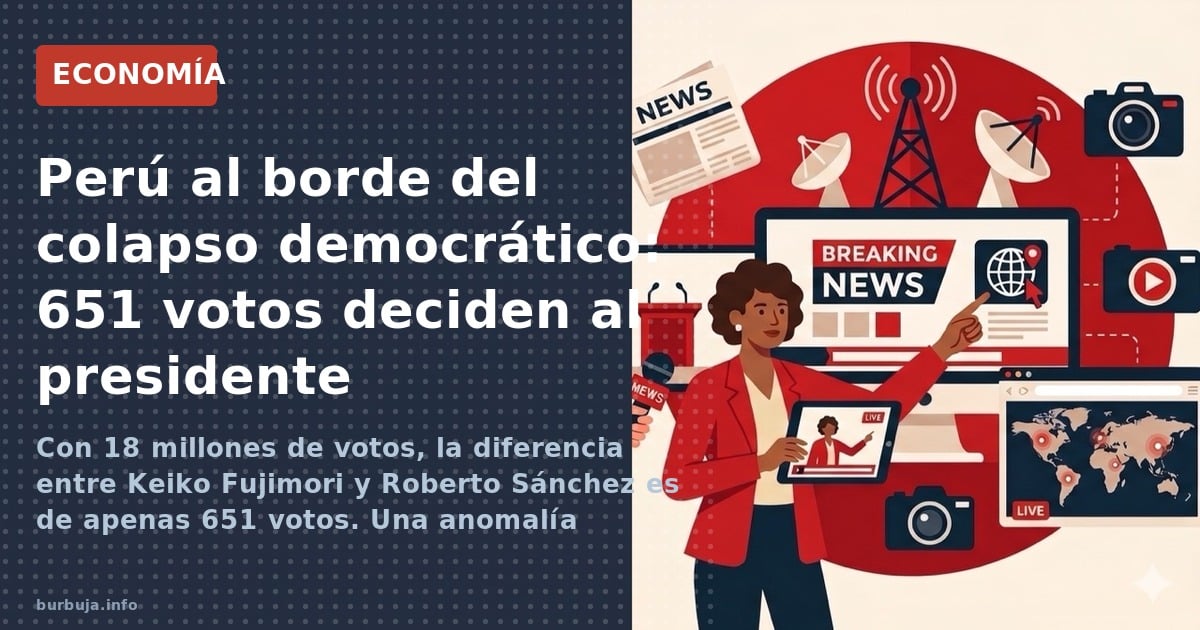 Con 18 millones de votos, la diferencia entre Keiko Fujimori y Roberto Sánchez es de apenas 651 votos. Una anomalía estadísti
