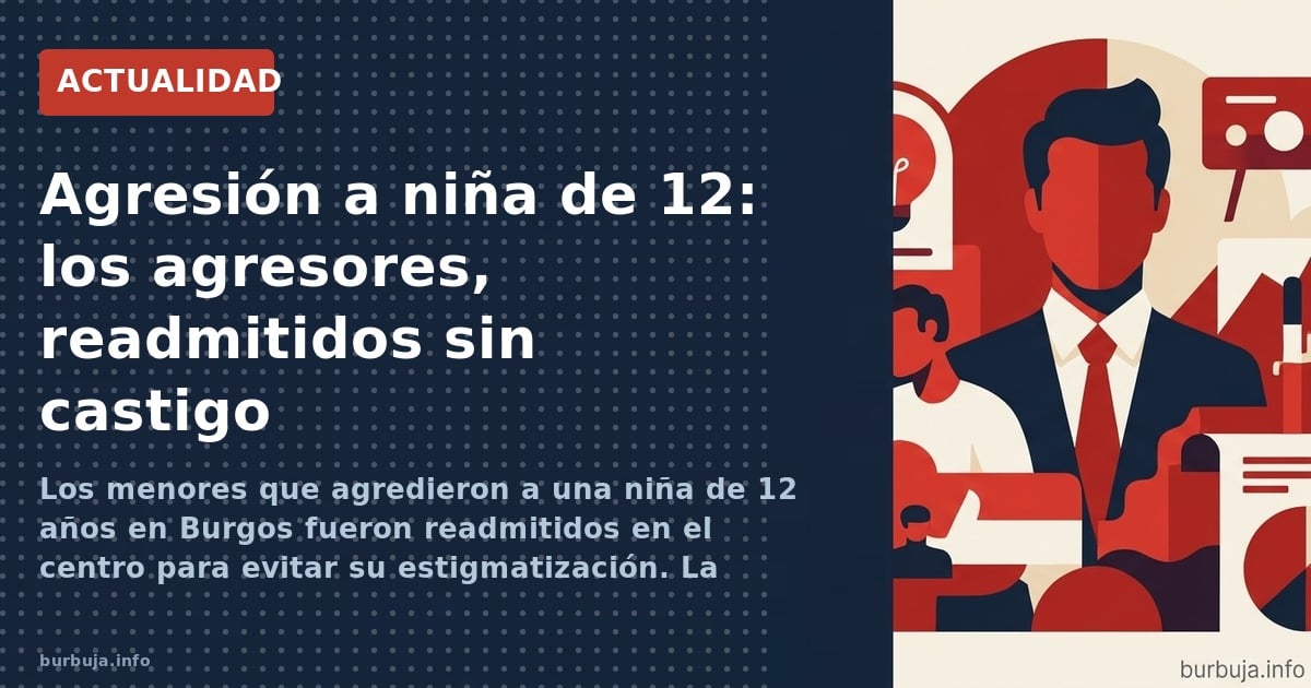 Los menores que agredieron a una niña de 12 años en Burgos fueron readmitidos en el centro para evitar su estigmatización. La