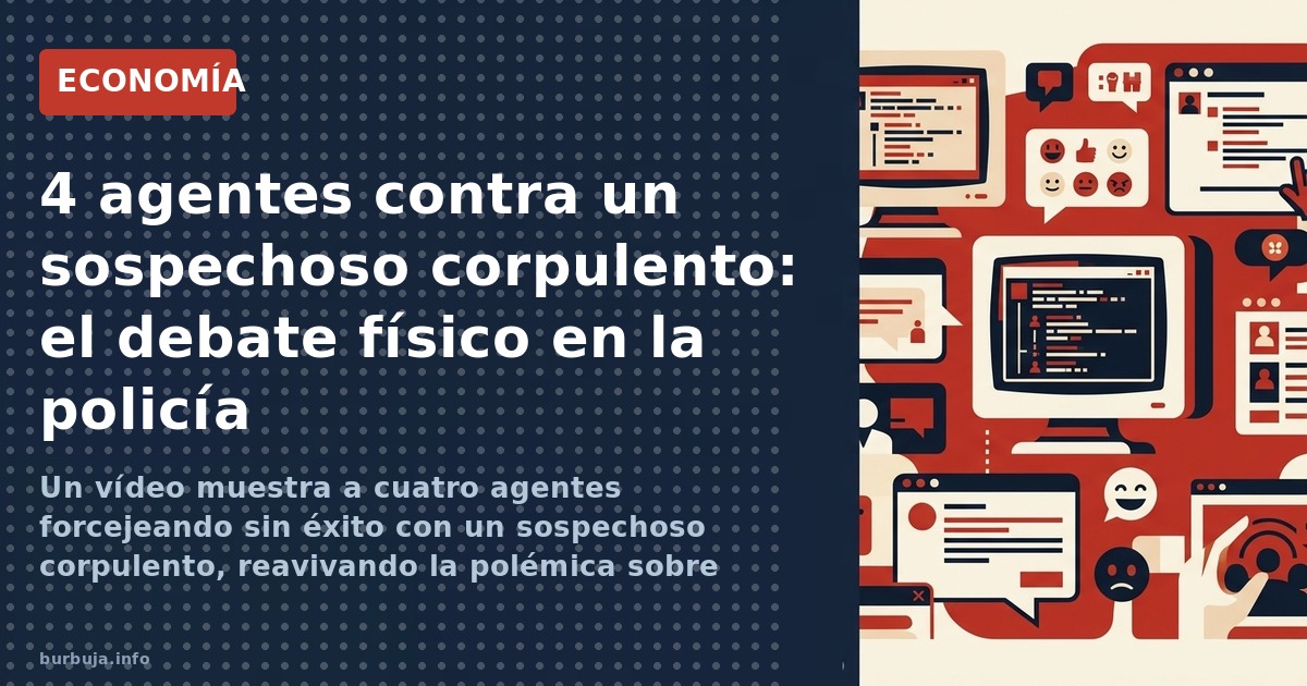 Un vídeo muestra a cuatro agentes forcejeando sin éxito con un sospechoso corpulento, reavivando la polémica sobre los requis