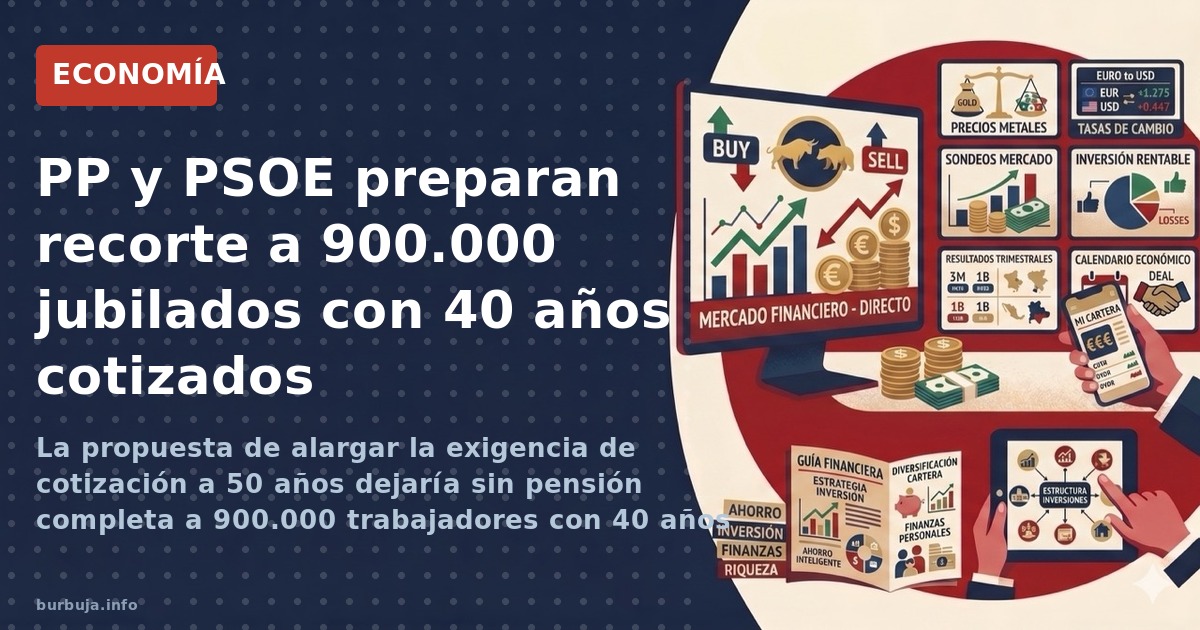 La propuesta de alargar la exigencia de cotización a 50 años dejaría sin pensión completa a 900.000 trabajadores con 40 años 