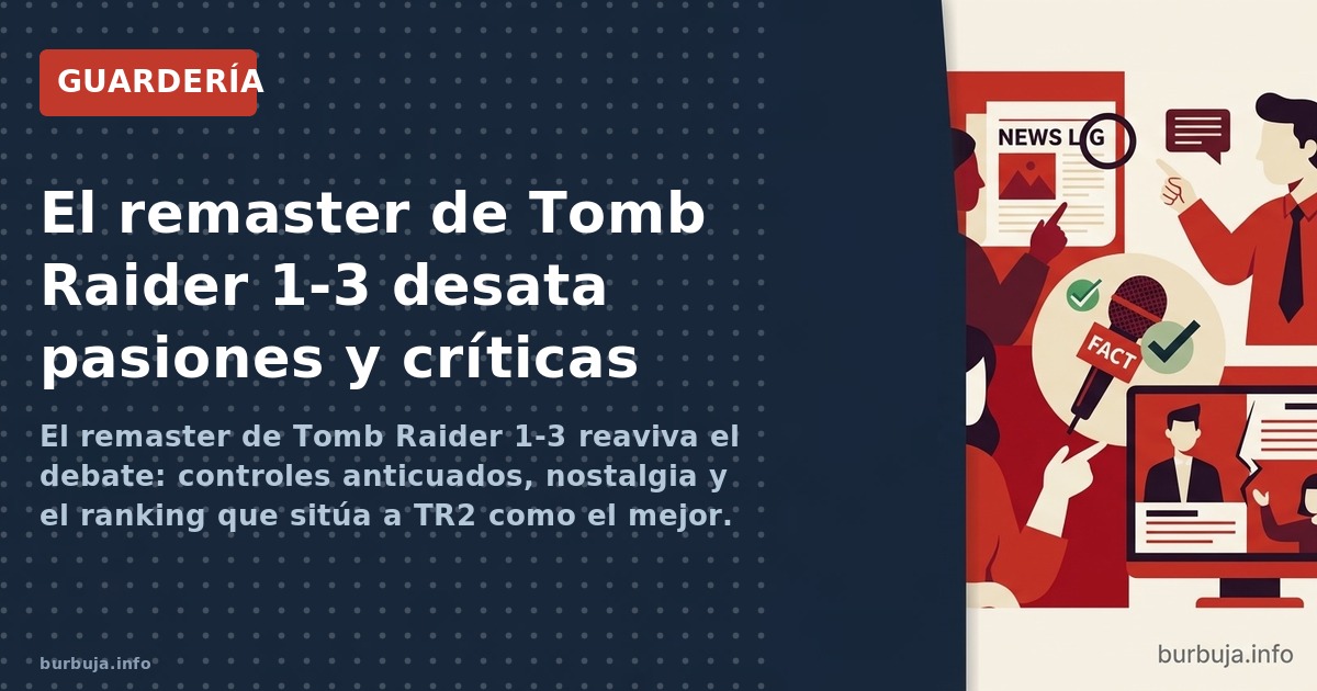 El remaster de Tomb Raider 1-3 reaviva el debate: controles anticuados, nostalgia y el ranking que sitúa a TR2 como el mejor.
