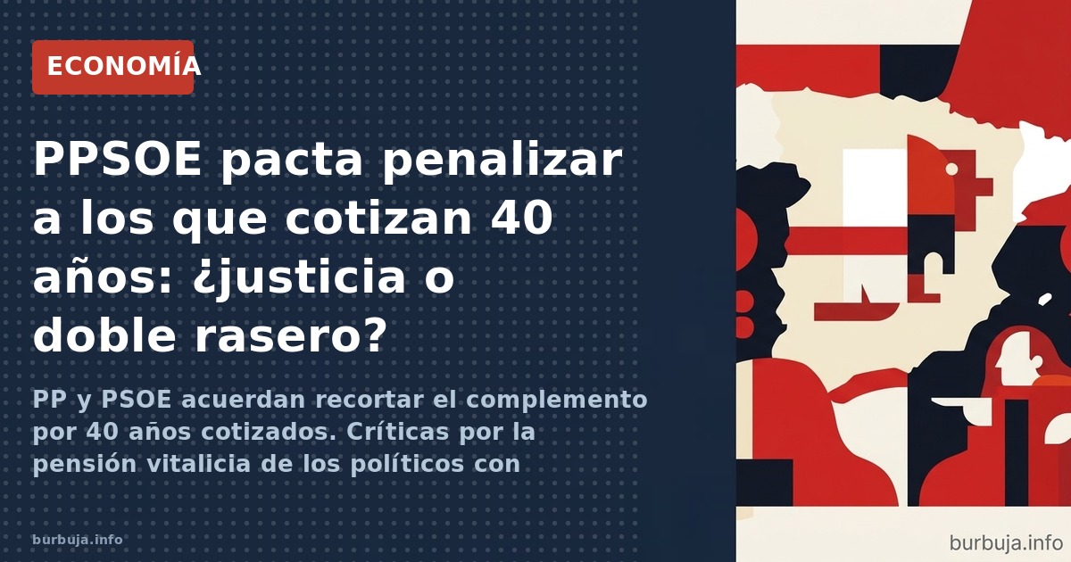 PP y PSOE acuerdan recortar el complemento por 40 años cotizados. Críticas por la pensión vitalicia de los políticos con apen