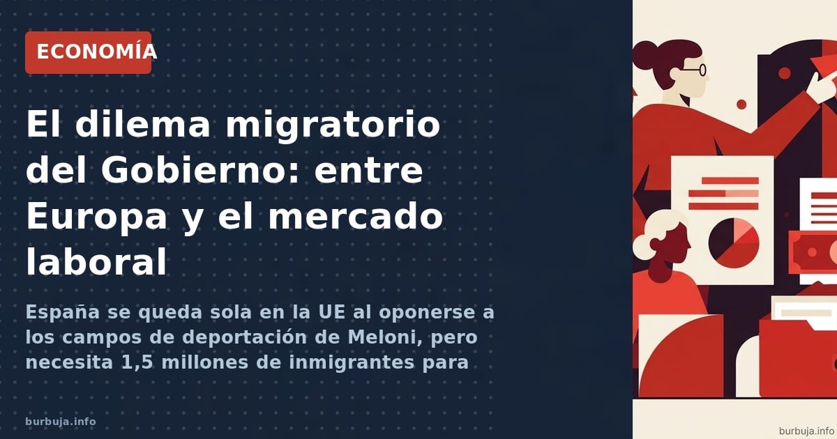 España se queda sola en la UE al oponerse a los campos de deportación de Meloni, pero necesita 1,5 millones de inmigrantes pa